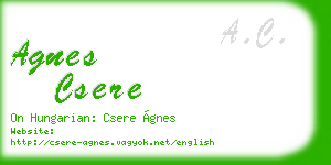 agnes csere business card