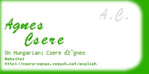 agnes csere business card